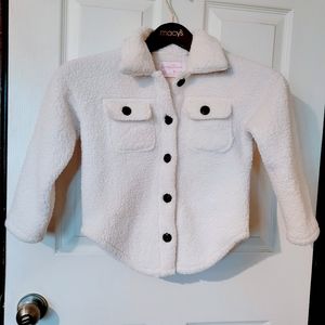 Girls Cream Sherpa Jacket